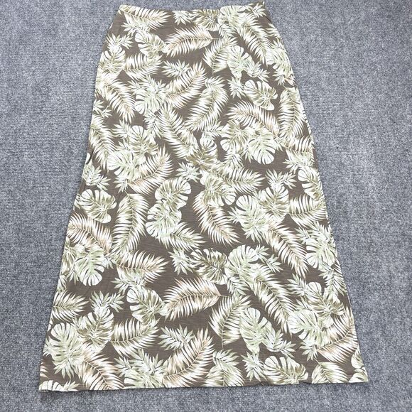 J. Jill Dresses & Skirts - J Jill A Line Printed Maxi Skirt Womens XS Cheerful Palms Pull On Stretch Knit